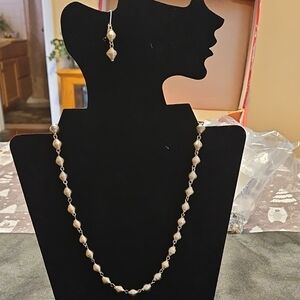 Gold Necklace and Earring Set NIB